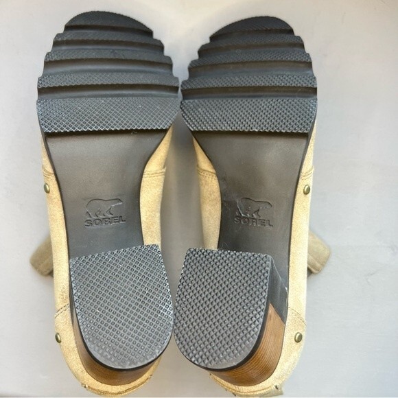 Sorel Addington Chelsea Tan Suede Pull On Boho Ankle Boot Stacked Heel Women 8.5 - Picture 11 of 13